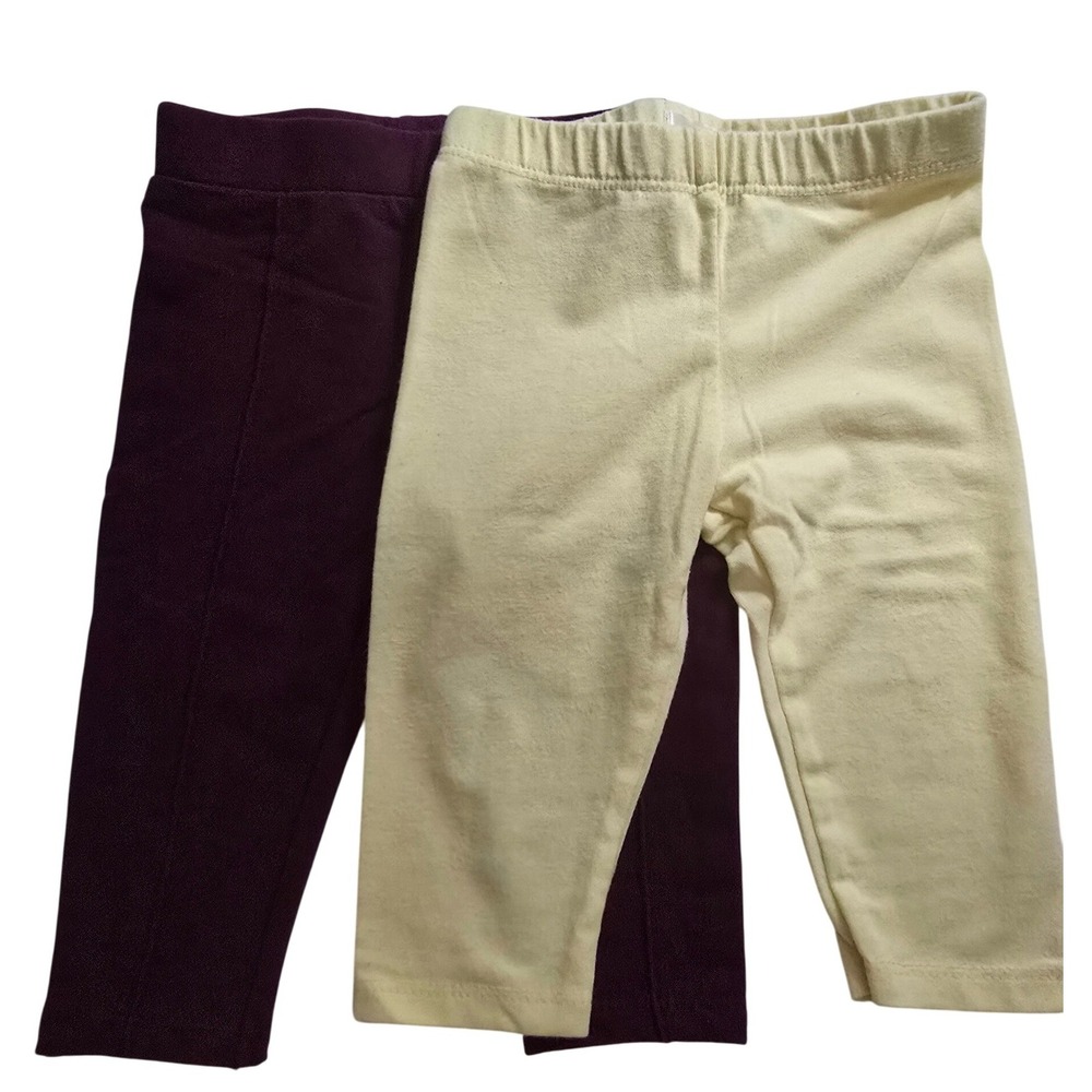 Garanimals Biscotti Baby Girl Leggings Bundle 3-6M Purple Yellow Pants Set